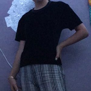 PINK black velvet t-shirt